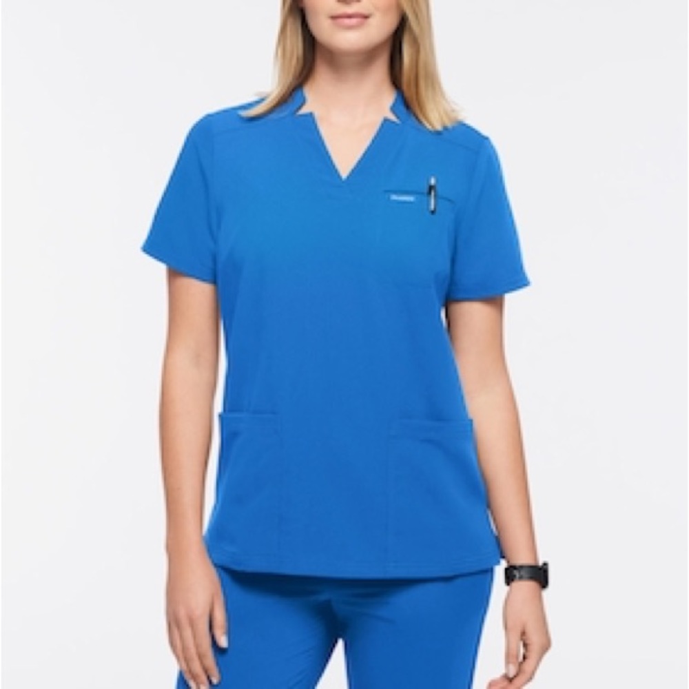 NEW Jaanuu 3 Pocket Scrub Top in Royal Blue XXS